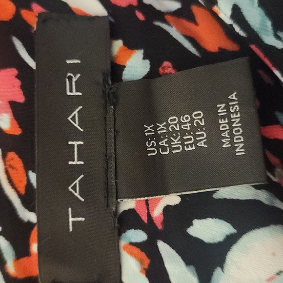 Tahari My Perfect Shape Plus Floral Shift Dress Cap Ruff, Size 1x - Picture 2 of 8